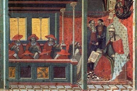 Detalle del pol&iacute;ptico del Carmelo