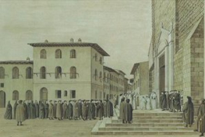 Masaccio painting the Sagra recalls the Consecration of the Basilica del Carmine