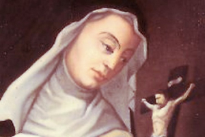 Portrait of Blessed Françoise d&#039;Amboise  wearing an ermine cape.