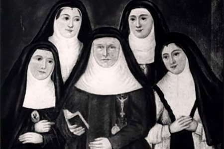 S. Joaquina de Vedruna con sus cuatro hijas, que eran monjas