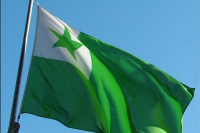 The flag of Esperanto, the verda stelo
